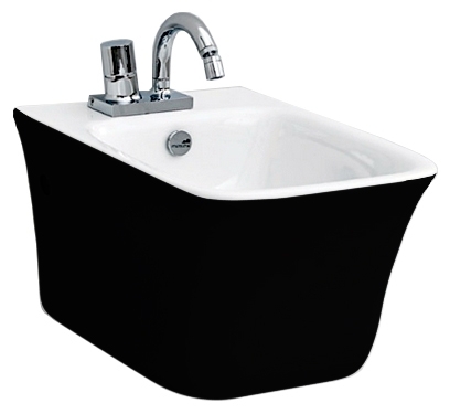 Биде подвесное ArtCeram Cow CWB001 black&white прямоугольное, 37x54 см
