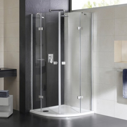 Душевой уголок Cezares Crystal-S-R-2-90-C-Cr четверть круга, двери распашные