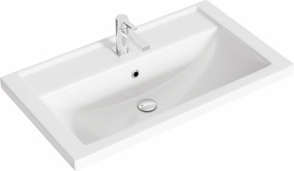 Мебельная раковина ASB-Mebel Фостер 80 цвет белый, на тумбу, прямоугольная