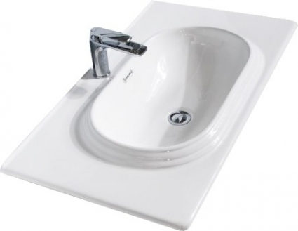 Мебельная раковина BelBagno TRB-800-LVB цвет белый, на тумбу, прямоугольная