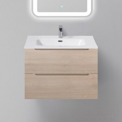 Тумба с раковиной BelBagno Etna 70 rovere grigio, подвесная, с ящиками