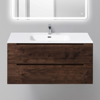 Тумба с раковиной BelBagno Etna 100 rovere moro, подвесная, с ящиками