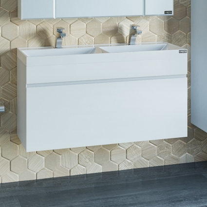 Тумба с раковиной СанТа Марс 100/2 подвесная, с ящиками,  в современном стиле