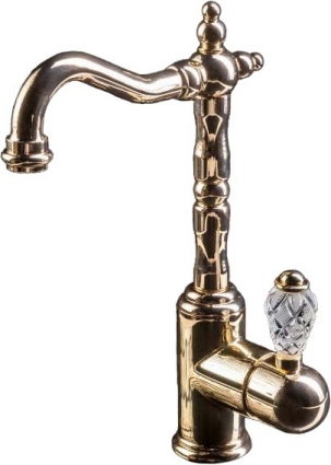 Смеситель Boheme Crystal 282-CRST для раковины однорычажный, золото