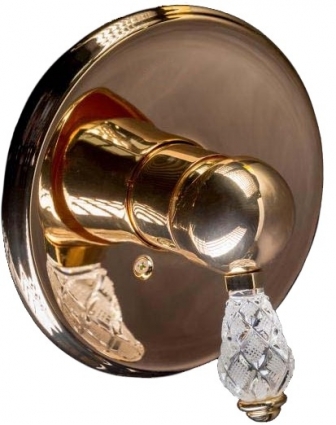 Смеситель Boheme Crystal 285-CRST С ВНУТРЕННЕЙ ЧАСТЬЮ, для душа, однорычажный, золото