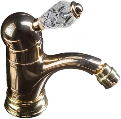 Смеситель Boheme Crystal 286-CRST для биде однорычажный, золото
