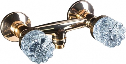 Смеситель Boheme Crystal 294-CRST для душа двухвентильный, золото