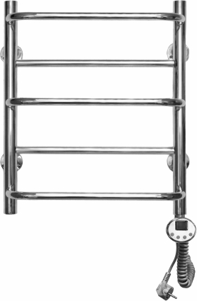 Полотенцесушитель электрический Domoterm Орфей П5 50x70, хром, R, лесенка, 5 секций
