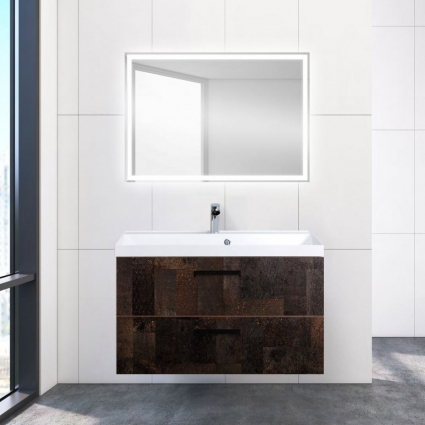 Мебель для ванной BelBagno Aurora 90 metallo с ящиками, с подсветкой