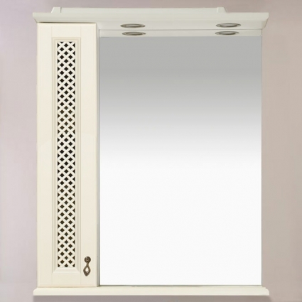 Зеркало Misty Вивьен 70 L, с подсветкой, прямоугольное, левое, с розеткой