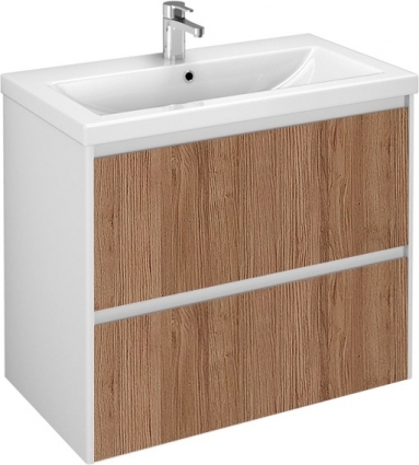 Тумба для комплекта Velvex Klaufs 80.2Y белая, шатанэ, подвесная, с ящиками