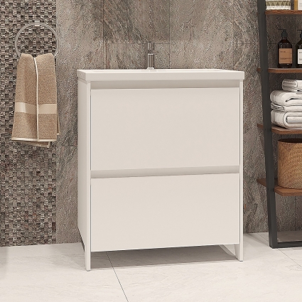 Тумба для комплекта Velvex Klaufs 70.2Y белая, напольная, с ящиками