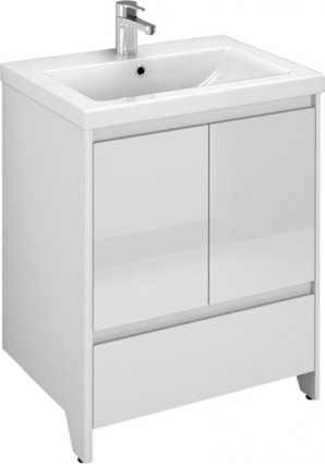 Тумба для комплекта Velvex Klaufs 60.2D.1Y белая, напольная в современном стиле