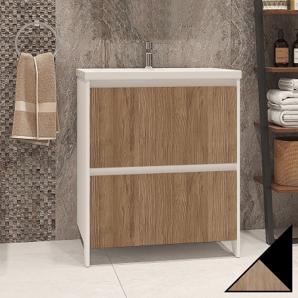 Тумба для комплекта Velvex Klaufs 70.2Y черная, шатанэ, напольная, с ящиками