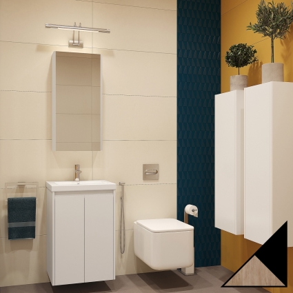 Мебель для ванной Velvex Klaufs 50.2D черная, шатанэ, подвесная, с дверками
