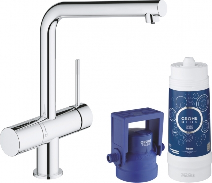 Смеситель Grohe Blue Minta New Pure 31345002 для кухонной мойки с фильтром, однорычажный, хром