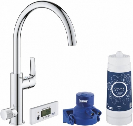 Смеситель Grohe Blue Pure Eurosmart 30383000 с функцией фильтрации, однорычажный, хром