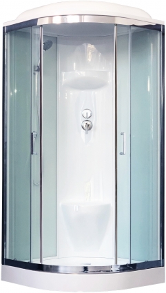 Душевая кабина Royal Bath RB 90HK6-WT-CH четверть круга, поддон низкий