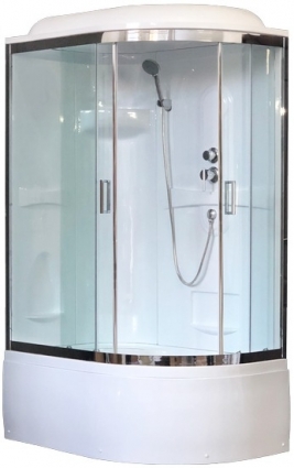 Душевая кабина Royal Bath RB 8120BK1-Т-CH L прямоугольная-асимметричная, поддон глубокий