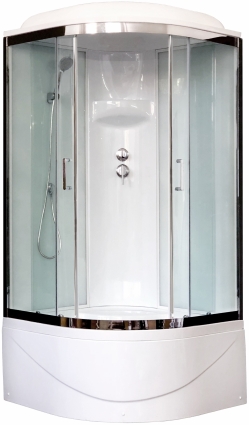 Душевая кабина Royal Bath RB 90BK6-WT-CH четверть круга, поддон глубокий