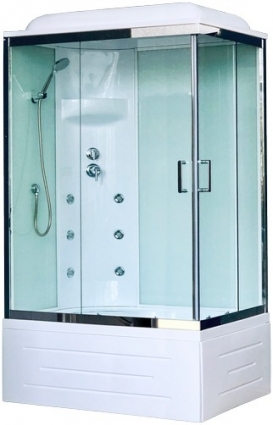 Душевая кабина Royal Bath RB 8100BP3-WT-CH L прямоугольная, поддон глубокий
