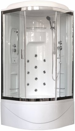 Душевая кабина Royal Bath RB 90NRW-T-CH четверть круга, поддон глубокий, с гидромассажем