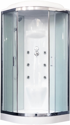 Душевая кабина Royal Bath RB 90HK7-WT-CH четверть круга, поддон низкий