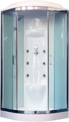Душевая кабина Royal Bath RB 100HK7-WT-CH четверть круга, поддон низкий
