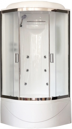 Душевая кабина Royal Bath RB 90BK2-M-CH четверть круга, поддон глубокий, с гидромассажем