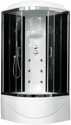 Душевая кабина Royal Bath RB 90BK3-BT-CH четверть круга, поддон глубокий