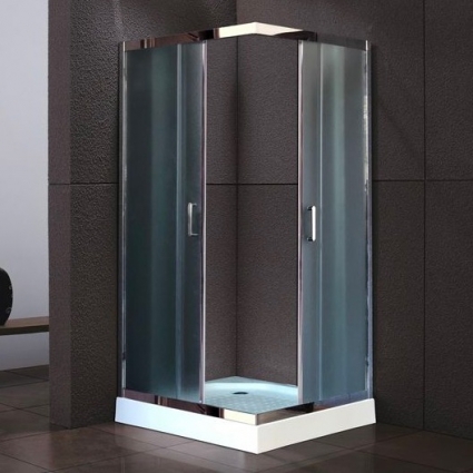 Душевой уголок Royal Bath RB 90НP-C-СН с поддоном, квадратный, двери раздвижные