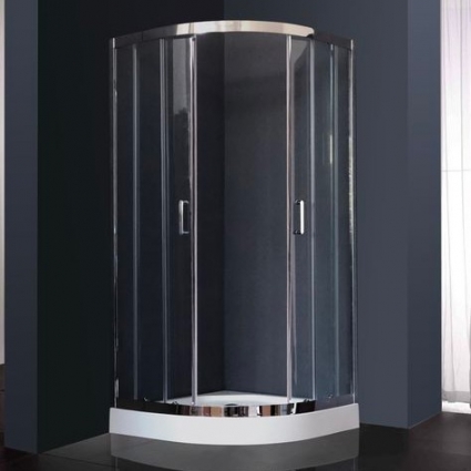 Душевой уголок Royal Bath RB 100HK-T-CH с поддоном, четверть круга, двери раздвижные