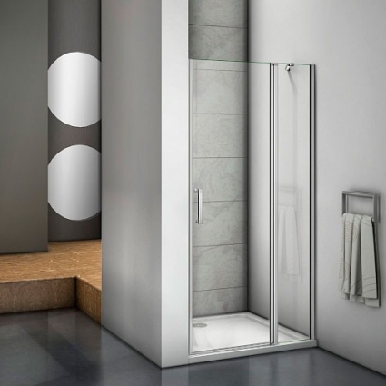 Душевая дверь в нишу Good Door Mokka WTW-140-C-WE 140 см распашная, стекло прозрачное