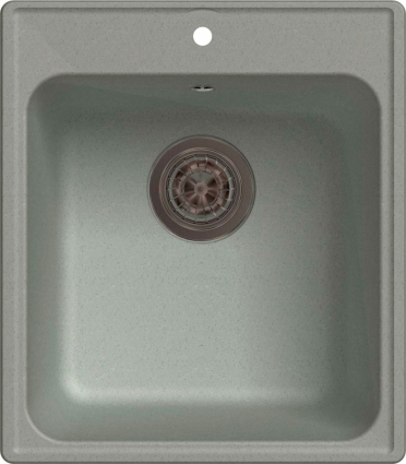 Мойка кухонная GranFest Quarz Z17 серый матовая, прямоугольная, 42x48 см