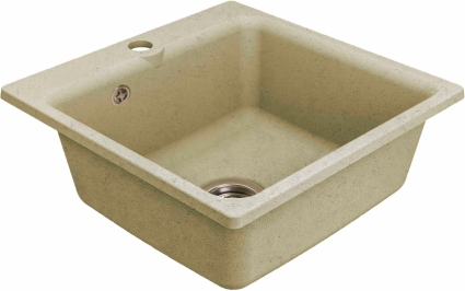 Мойка кухонная GranFest Smart SM 430 песочный матовая, квадратная, 43.2x43.2 см