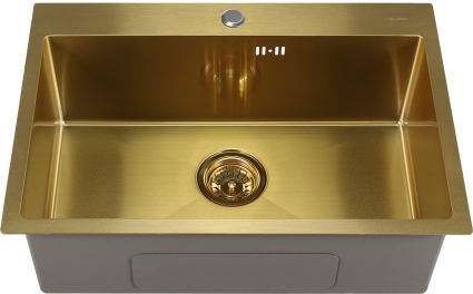 Мойка кухонная Melana D6545HG золото матовая, прямоугольная, 65x45 см