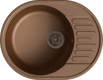 Мойка кухонная GranFest Quarz Z58 терракот матовая, овальная, 62x48 см