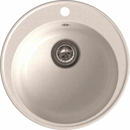 Мойка кухонная GranFest Quarz Z08 белый матовая, круглая, 48x48 см