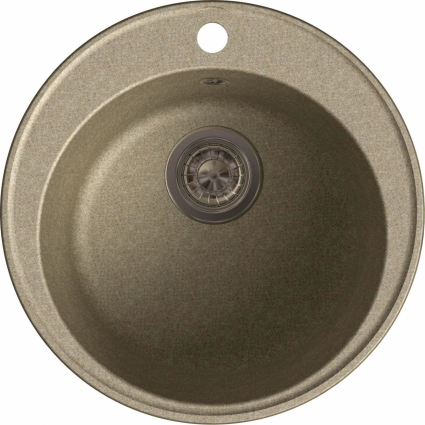Мойка кухонная GranFest Quarz Z08 песок матовая, круглая, 48x48 см