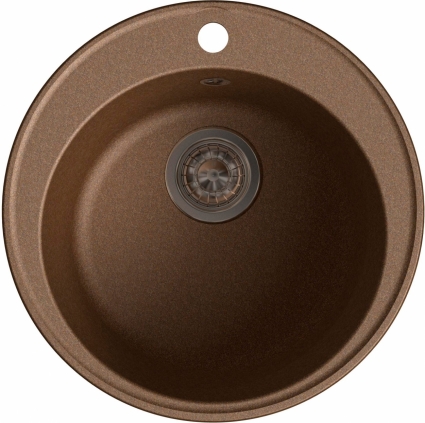 Мойка кухонная GranFest Quarz Z08 терракот матовая, круглая, 48x48 см