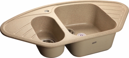 Мойка кухонная GranFest Corner GF-C960E песочный матовая, асимметричная, 95x50.5 см