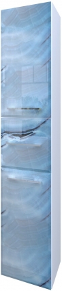 Шкаф-пенал Marka One Visbaden 30П blue marble, L, подвесной, левый