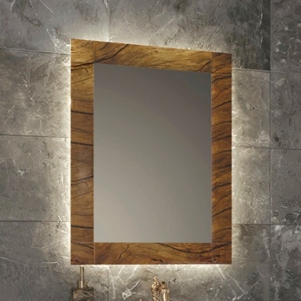 Зеркало Marka One Glass 60 wood прямоугольное,  в современном стиле