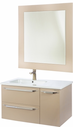 Мебель для ванной Bellezza Луиджи 90 L, капучино, подвесная, левая, ручки хром