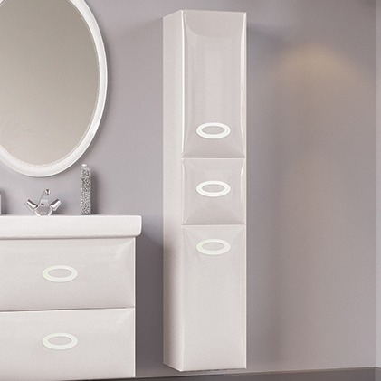 Шкаф-пенал Marka One Arrondi 30П white, R, подвесной, правый