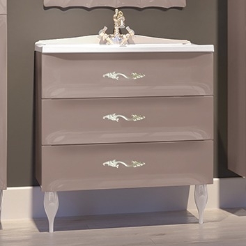 Тумба с раковиной Marka One Lumier 75Н cappuccino, подвесная, с ящиками