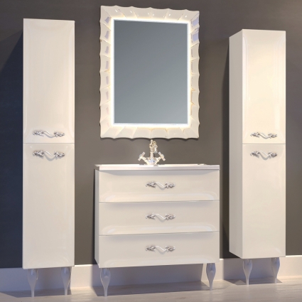 Мебель для ванной Marka One Lumier 75Н white подвесная, с ящиками