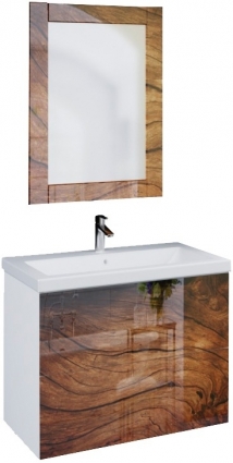 Мебель для ванной Marka One Lacio 80П wood подвесная, с ящиками