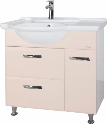 Тумба с раковиной Bellezza Балтика 90 L бежевая, напольная, левая