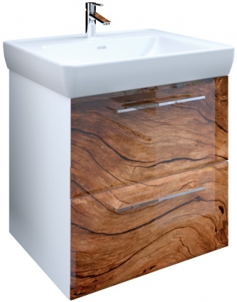 Тумба с раковиной Marka One Visbaden 70П wood, подвесная, с ящиками
